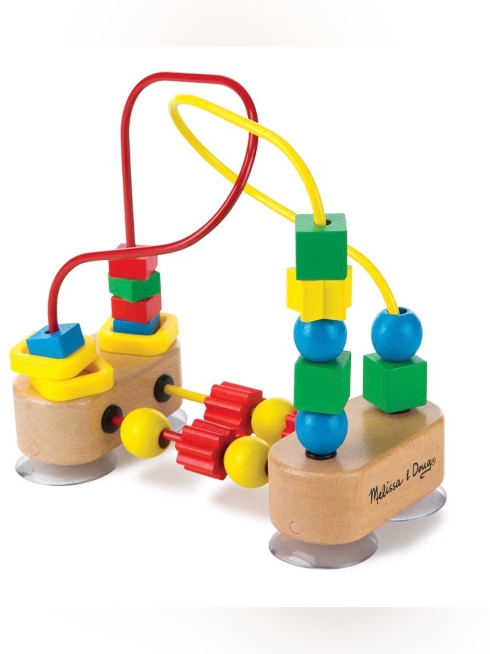 Melissa & Doug Red, Yellow, Blue and Green Wooden Bead Maze Activity Toy